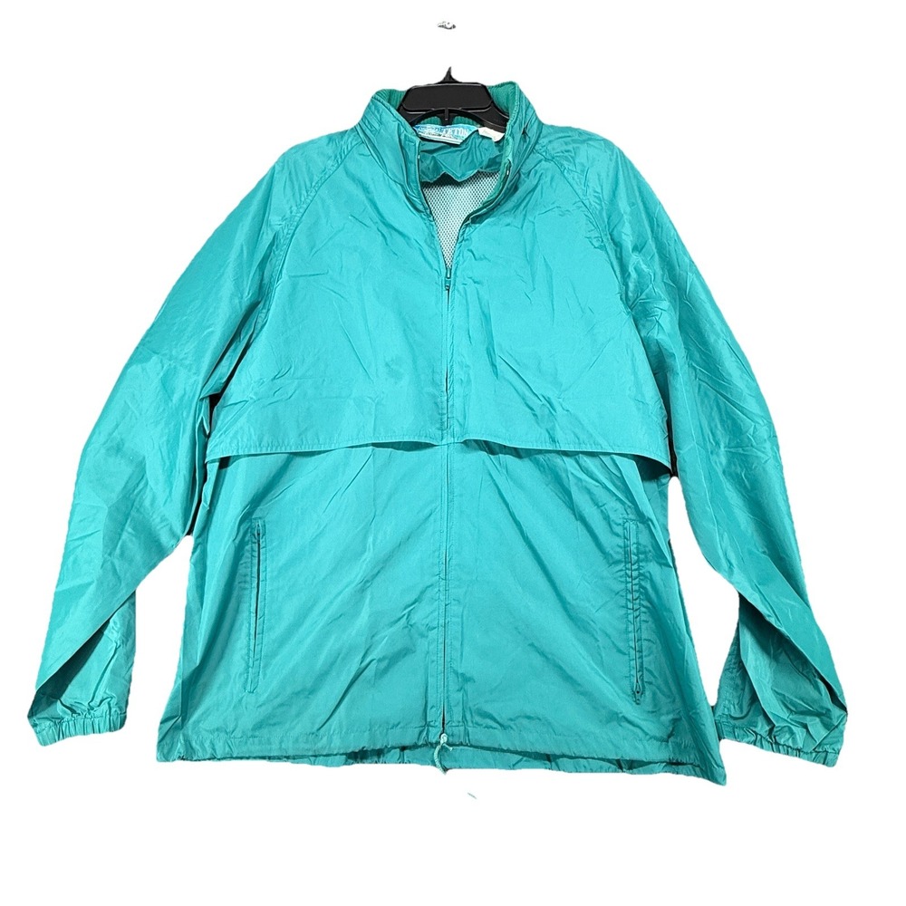 Woolrich men's windbreaker size XL ‎ teal nylon vintage retro outdoor jacket